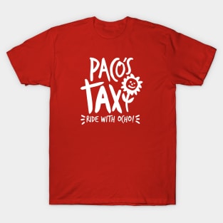 Paco's Taxi (White on Red) T-Shirt